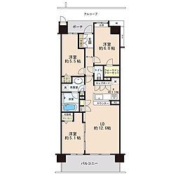 ルピアコート稲毛 3LDKの間取図画像