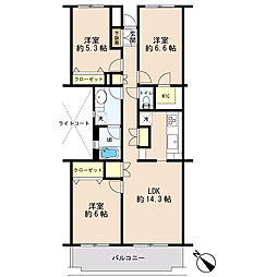 ビューパレー船橋三番街 3LDKの間取図画像