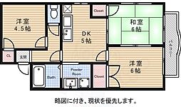 GRAND　STAGE 2階3DKの間取り