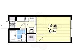 リュ・プラタン 1Kの間取図画像