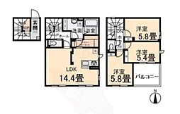 CLAIRE MUSASHI 3LDKの間取図画像