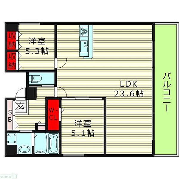 アプリーレ大阪城北 ｜大阪府大阪市都島区片町１丁目(賃貸マンション2LDK・9階・75.98㎡)の写真 その2