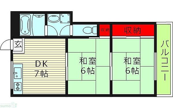 わかば ｜大阪府大阪市旭区大宮３丁目(賃貸マンション2DK・3階・36.00㎡)の写真 その2