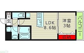 大阪府大阪市城東区東中浜８丁目（賃貸マンション1LDK・4階・28.68㎡） その2