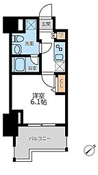 JR東海道本線 横浜駅 徒歩8分の賃貸マンション 6階1Kの間取り