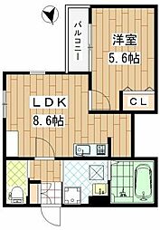 ルーチェ 1階1LDKの間取り