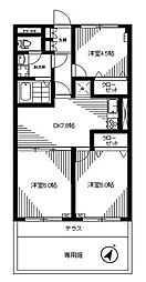 キャニオンマンション第二蕨 3DKの間取図画像