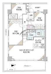 ザ・パークハウス鹿児島中央タワー 3LDKの間取図画像
