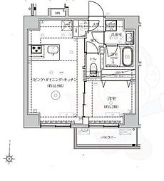 ベルシードα押上イースト 7階1LDKの間取り