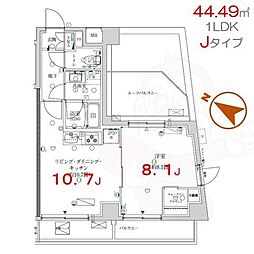 K-COURT押上 7階1LDKの間取り