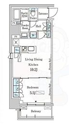パークアクシス本所・親水公園 1LDKの間取図画像