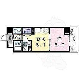 ルソレイユ 1DKの間取図画像