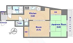 ルミエール押上 2Kの間取図画像