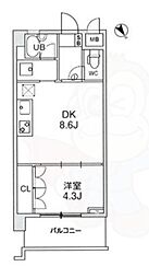 ウィルテラス押上 1DKの間取図画像