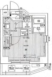 エル・ドゥーチェ本所吾妻橋 1Kの間取図画像
