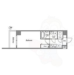 QUALITAS浅草 1Kの間取図画像