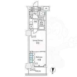 フロンティアレジデンス錦糸公園 1LDKの間取図画像