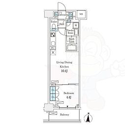 フロンティアレジデンス錦糸公園 1LDKの間取図画像