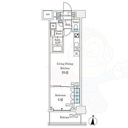 フロンティアレジデンス錦糸公園 1LDKの間取図画像