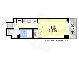 CASSIA押上 1Kの間取図画像