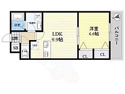 ジェノヴィア亀戸水神スカイガーデン 1LDKの間取図画像