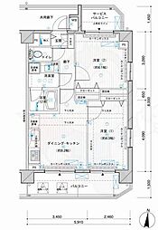 メインステージ押上4 2DKの間取図画像