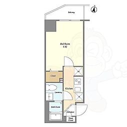 アルファコート立石3 1Kの間取図画像