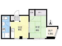 高木ビル 1SDKの間取図画像