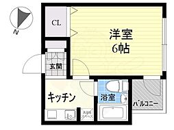 メゾンドール亀戸 1Kの間取図画像