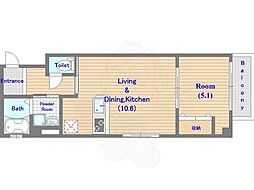 CASAG 1LDKの間取図画像