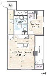 谷口ハビテーション 1LDKの間取図画像