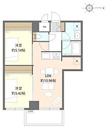 ライオンズマンション大森本町 2LDKの間取図画像
