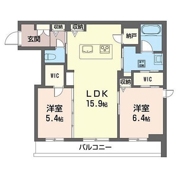 クレインズ　高崎田町 101｜群馬県高崎市田町(賃貸マンション2LDK・1階・63.75㎡)の写真 その2