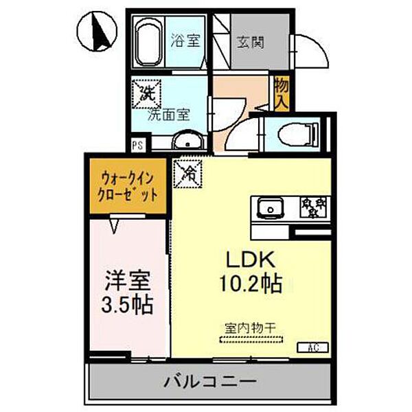 ラルジュ飯塚 202｜群馬県高崎市飯塚町(賃貸アパート1LDK・2階・37.70㎡)の写真 その2