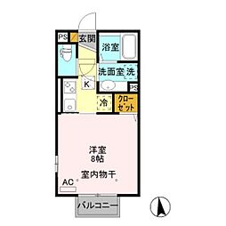 Ｈａｎａ　Ｓａｋｕ 1階1Kの間取り