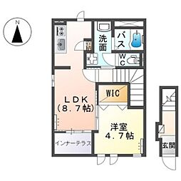 仮）高崎市金古町S様アパート新築工事 201 2階1LDKの間取り