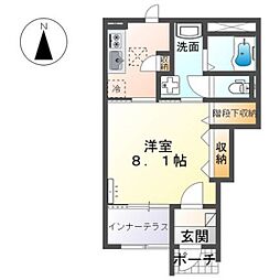 仮）高崎市金古町S様アパート新築工事 101 1階1Kの間取り