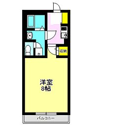 ボナールアークC棟 1Kの間取図画像