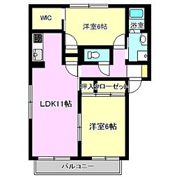 ピュアステージC 2LDKの間取図画像