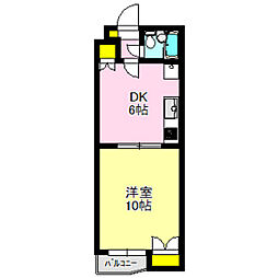 クオリティハイツ北村 1DKの間取図画像