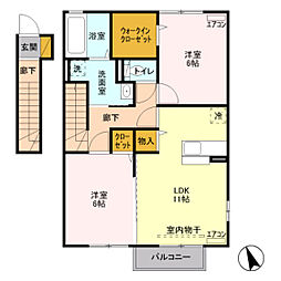 コンフォートB 2LDKの間取図画像
