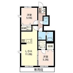 ディア・ワン桜山 2LDKの間取図画像
