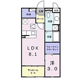 セレーノ 1LDKの間取図画像