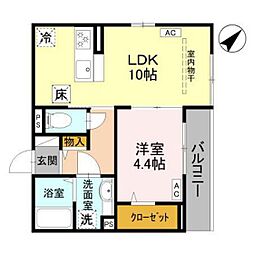 la chance和田町 1LDKの間取図画像