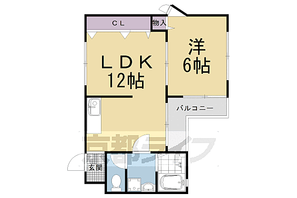 メイプル21 101｜京都府京都市右京区西院西今田町(賃貸マンション1LDK・1階・41.96㎡)の写真 その2