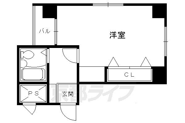 第2正美堂ビル 805｜京都府京都市中京区壬生坊城町(賃貸マンション1R・8階・24.72㎡)の写真 その2