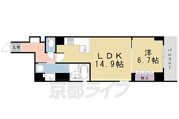 リーガル京都堀川中立売II 201｜京都府京都市上京区一町目(賃貸マンション1LDK・2階・54.81㎡)の写真 その2