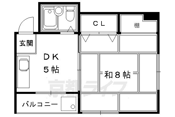 京峰ビル 303｜京都府京都市東山区辰巳町(賃貸マンション1DK・3階・28.29㎡)の写真 その2