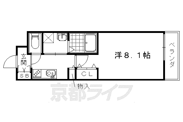 マナハウス 307｜京都府京都市右京区花園藪ノ下町(賃貸マンション1K・3階・25.91㎡)の写真 その2