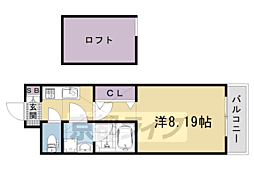 円町レジデンスI 3階1Kの間取り